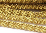 Knitted Brass Chain, 5m (4x1.9mm) Raw Brass Mesh Chain ( Z073 )