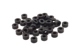 Black Spacer Beads, 25 Oxidized Brass Black Industrial Findings, Spacer Beads (6x3mm) A0435 S376