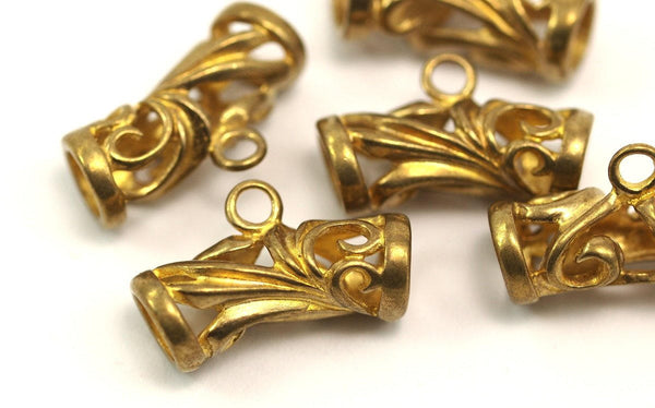 Raw Brass Tube Pendant Setting, Findings (23x9mm)