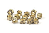 Tiny Bracelet Beads, 20 Zinc Alloy Tiny Textured Bracelet Parts (8x5mm)