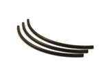 Black Curved Tubes, 6 Black Oxidized Brass Extra Long Curved Tubes (4x120mm) Bs 1426 S012