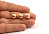 Rose Gold Beads, 6 Rose Gold Plated Ball Beads (12mm) Bs-1084 N0573