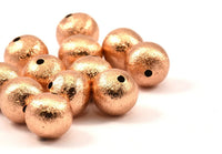 Rose Gold Beads, 6 Rose Gold Plated Ball Beads (12mm) Bs-1084 N0573