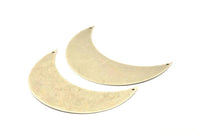 Antique Silver Moon Wall Art, 3 Antique Silver Plated Crescent Moon Wall Hanging Decor with 2 Holes (75x26x0.60mm) H0177