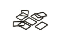 Black Rectangle Charm, 50 Oxidized Brass Black Rectangle Charms (9x13x0.8mm) D0327 S1181