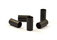 Black Tube Bead, 10 Black Oxidized Brass Tubes (12x25mm) Bs 1475 S091