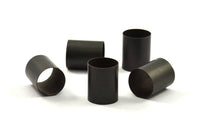 Black Tube Beads, 5 Black Oxidized Brass Tubes (16x20mm) Bs 1489 S110