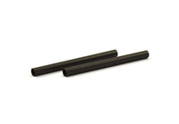 Black Tube Beads, 10 Black Oxidized Brass Tube Beads (4x50mm) Bs 1457 S098