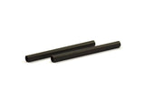 Black Tube Beads, 10 Black Oxidized Brass Tube Beads (4x50mm) Bs 1457 S098