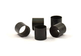 Black Tube Beads, 5 Black Oxidized Brass Tubes (16x16mm) Bs 1487 S187