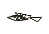 Black Triangle Charm, 12 Oxidized Brass Black Triangle Charms (27x0.8x2mm) Bs 1196 S158