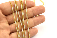 Zircon Brass Chain, 1 Meter Zircon CZ Rhinestone Chain With Brass Frame 1.5mm Z117