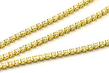 Zircon Brass Chain, 1 Meter Zircon CZ Rhinestone Chain With Brass Frame 1.5mm Z117