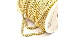 Zircon Brass Chain, 1 Meter Zircon CZ Rhinestone Chain With Brass Frame 2,5mm Z117