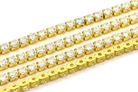 Zircon Brass Chain, 1 Meter Zircon CZ Rhinestone Chain With Brass Frame 3mm Z117