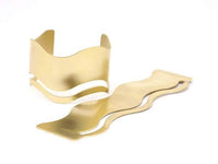 Brass Bracelet Blank - 2 Raw Brass Wave Flat Stamping Bracelet Blank (36x152x0.80mm) V071