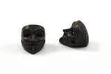 Black Vendetta Mask, 2 Oxidized Brass Black Vendetta Bracelet Parts (14.5x13x11mm) N0425 S625