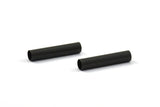 Black Round Tubes, 25 Oxidized Brass Black Tubes (4x20mm) Bs 1453 S113