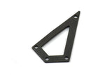 38mm Black Triangle, 4 Oxidized Brass Black Triangle Charms with 4 holes (38x20x0.60mm) U038 S222