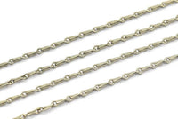 Silver Brass Chain, 10 Meters - 33 Feet Silver Tone Brass Curb Link Soldered Chain (3mm) OR041191