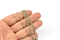 Silver Brass Chain, 10 Meters - 33 Feet Silver Tone Brass Curb Link Soldered Chain (3mm) OR041191