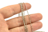 Silver Brass Chain, 10 Meters - 33 Feet Silver Tone Brass Curb Link Soldered Chain (3mm) OR041191