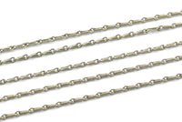 Silver Brass Chain, 10 Meters - 33 Feet Silver Tone Brass Curb Link Soldered Chain (3mm) OR041191