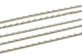 Silver Brass Chain, 10 Meters - 33 Feet Silver Tone Brass Curb Link Soldered Chain (3mm) OR041191