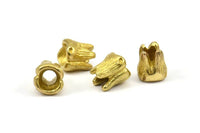 Brass Teeth Bracelet Part, 3 Raw Brass Teeth Connectors, Spacer Bead (11x10mm) U081