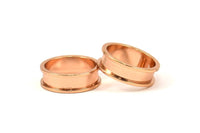 Rose Gold Channel Ring - 3 Rose Gold Plated Brass Channel Ring Setting (16mm) N0476 Q0079