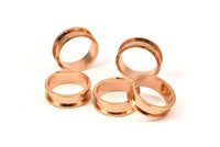 Rose Gold Channel Ring - 3 Rose Gold Plated Brass Channel Ring Setting (16mm) N0476 Q0079