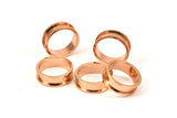 Rose Gold Channel Ring - 3 Rose Gold Plated Brass Channel Ring Setting (16mm) N0476 Q0079