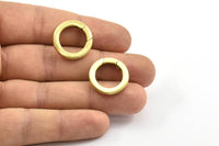 Brass Ring Clasp, 5 Raw Brass Spring Clasps Rings (21mm) BS 2398