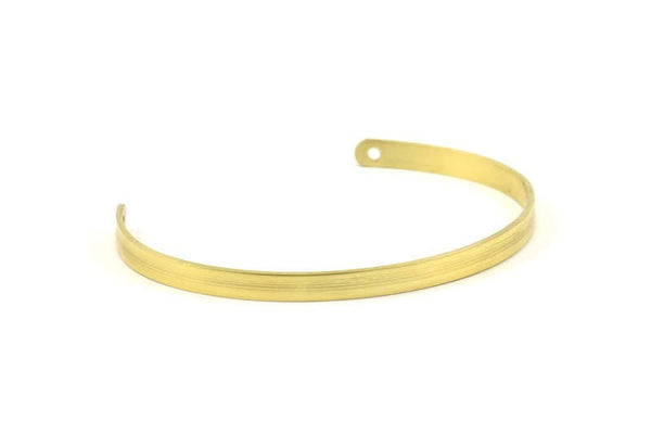 Brass Bracelet Blank, 2 Raw Brass Cuff Bracelet Bangles With 2 Holes (135x4x1mm) D0503