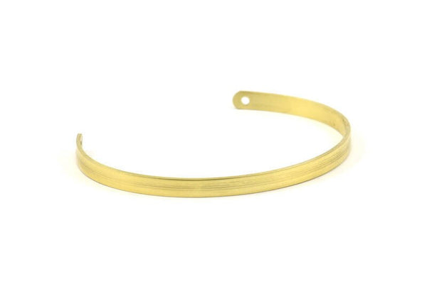 Brass Bracelet Blank, 2 Raw Brass Cuff Bracelet Bangles With 2 Holes (140x4x1mm) D0420