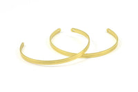 Brass Bracelet Blank, 2 Raw Brass Cuff Bracelet Bangles With 2 Holes (145x4x1mm) D0474