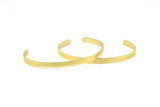 Brass Bracelet Blank, 2 Raw Brass Cuff Bracelet Bangles With 2 Holes (145x4x1mm) D0474