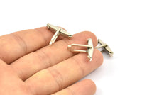 Silver Cufflink Blanks, 1 - 925 Silver Cufflinks Blanks (19.5x17mm)