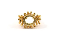 The King Ring Settings, 1 Gold Plated Ring Setting with Pad Size 12x10mm U044