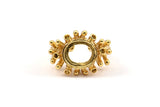 The King Ring Settings, 1 Gold Plated Ring Setting with Pad Size 12x10mm U044 Q0240