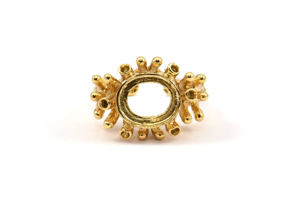 The King Ring Settings, 1 Gold Plated Ring Setting with Pad Size 12x10mm U044