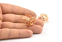 The King Ring Settings, 1 Rose Gold Plated Ring Setting with Pad Size 12x10mm U044