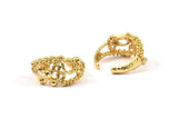 Princess Ring Settings, 1 Gold Plated Ring Setting with Pad Size 5mm U054 Q0242