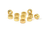 Gold Industrial Spacer Beads - 10 Gold Plated Industrial Findings, Spacer Beads (6x3mm) A0435 Q0260