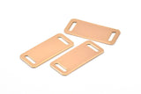 Rose Gold Bracelet Blank, 2 Rose Gold Plated Bracelet Blanks With 2 Holes (35x15x0.80mm) Brass 3515-2 ( A0178 )