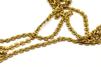 Brass Box Chain, 1M Raw Brass Box Chain (5.50mm) CH007 MB 8-26