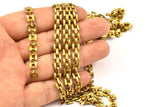 Brass Box Chain, 1M Raw Brass Box Chain (5.50mm) CH007 MB 8-26