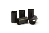 Black Tube Beads - 5 Oxidized Brass Tube Beads (12x20mm) Bs 1474 S093