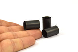 Black Tube Beads - 5 Oxidized Brass Tube Beads (12x20mm) Bs 1474 S093