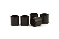 Black Tube Beads - 5 Oxidized Brass Tubes (18x18mm) Bs 1491 S023